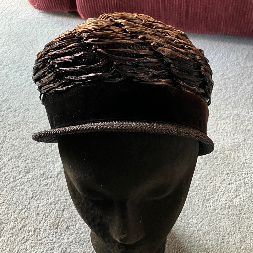 Source Unknown Textured Black and Brown Hat